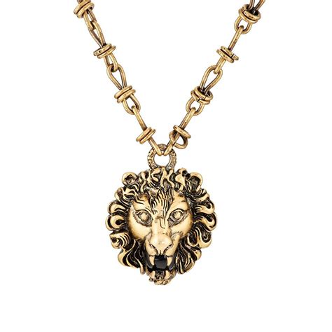 gucci lion pendant|gucci pendant men.